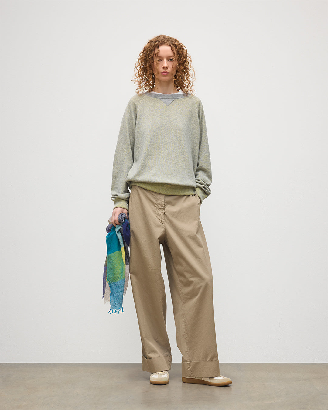 JOHNSTONS OF ELGIN BEACH SWEATSHIRT YELLOW 100% CASHMERE UBU01065Q25953