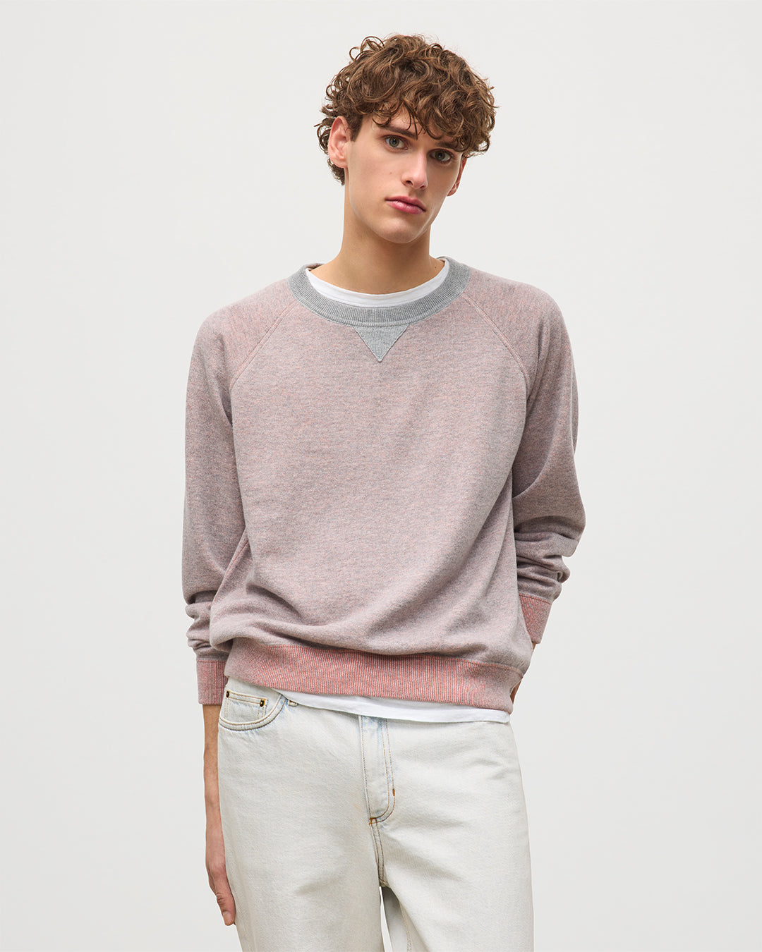 JOHNSTONS OF ELGIN BEACH SWEATSHIRT PINK 100% CASHMERE KBU01065Q25954