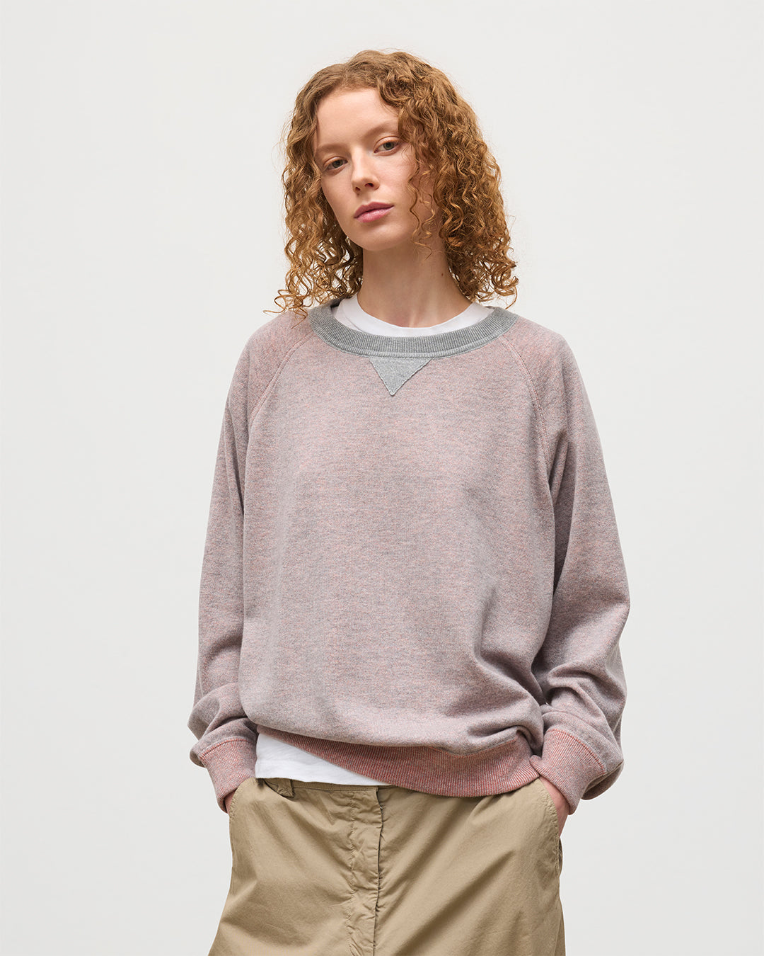 JOHNSTONS OF ELGIN BEACH SWEATSHIRT PINK 100% CASHMERE UBU01065Q25954