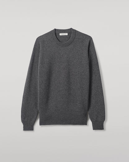 Johnstons of Elgin AW25 Men's Knitwear Charcoal Superfine Merino Relaxed Grey Jumper KDA00770HA7204