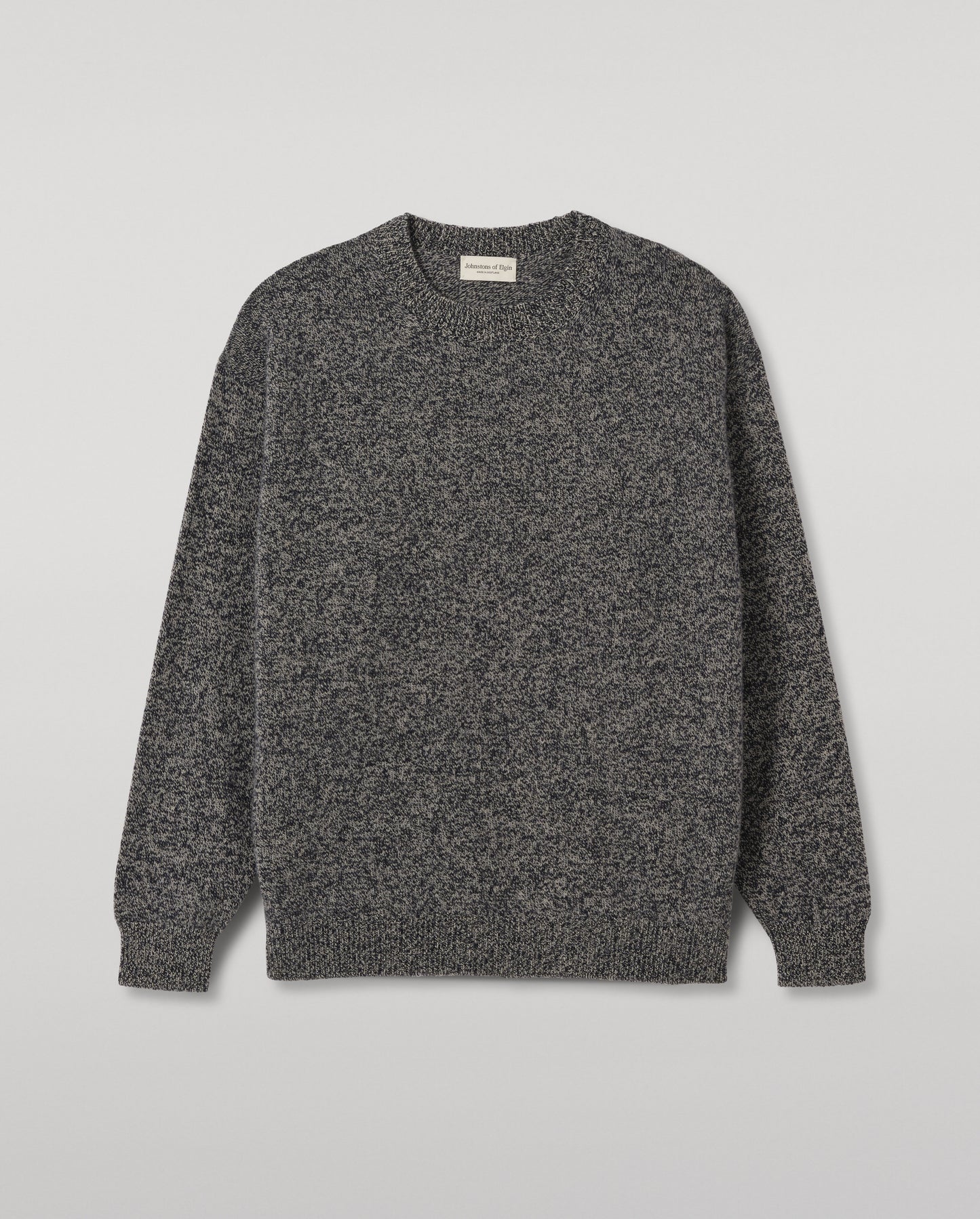JOHNSTONS OF ELGIN CRAIGIE CREW SWEATER LAMBSWOOL CREW NECK SWEATER BLUE 100% LAMBSWOOL KDA00815HD7365