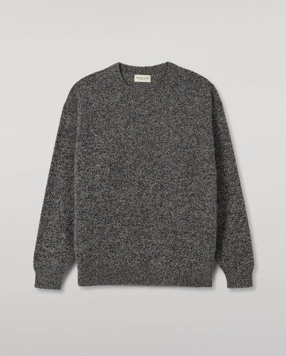 JOHNSTONS OF ELGIN CRAIGIE CREW SWEATER LAMBSWOOL CREW NECK SWEATER BLUE 100% LAMBSWOOL KDA00815HD7365