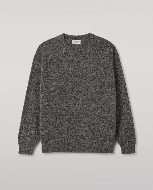 JOHNSTONS OF ELGIN CRAIGIE CREW SWEATER LAMBSWOOL CREW NECK SWEATER BLUE 100% LAMBSWOOL KDA00815HD7365