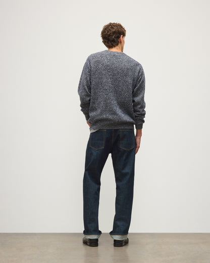JOHNSTONS OF ELGIN CRAIGIE CREW SWEATER LAMBSWOOL CREW NECK SWEATER BLUE 100% LAMBSWOOL KDA00815HD7365