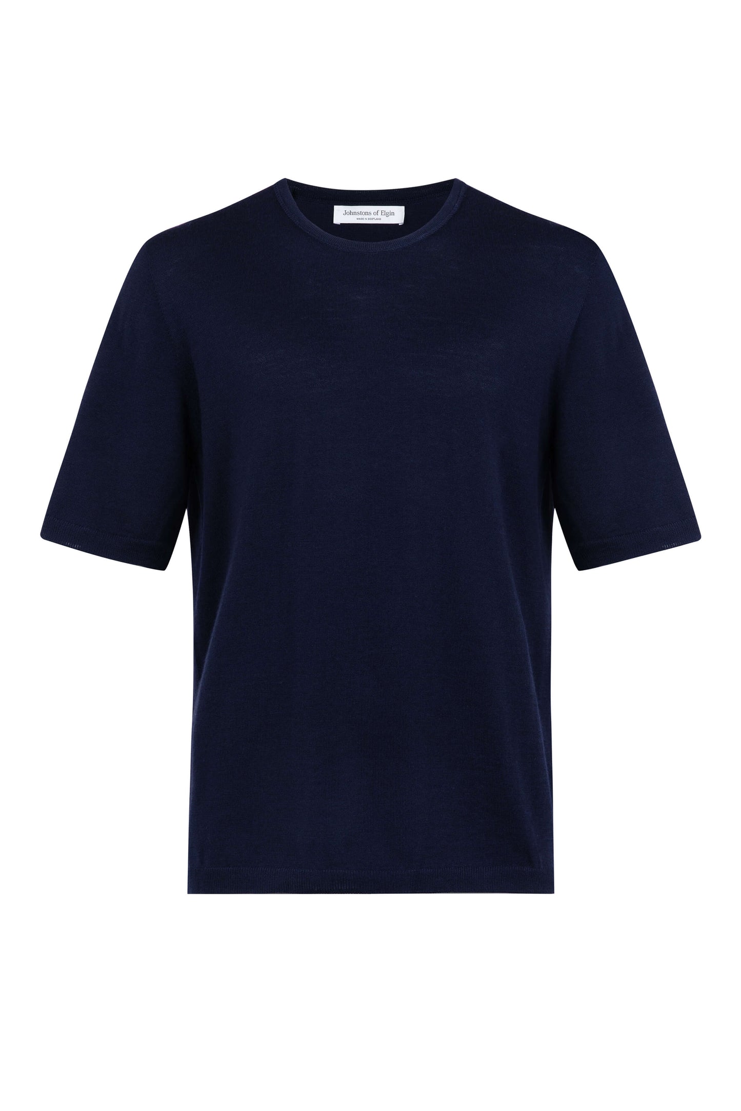 Johnstons of Elgin SS24 Men's Knitwear Dark Navy Superfine Merino T-Shirt KDI00663SD7563