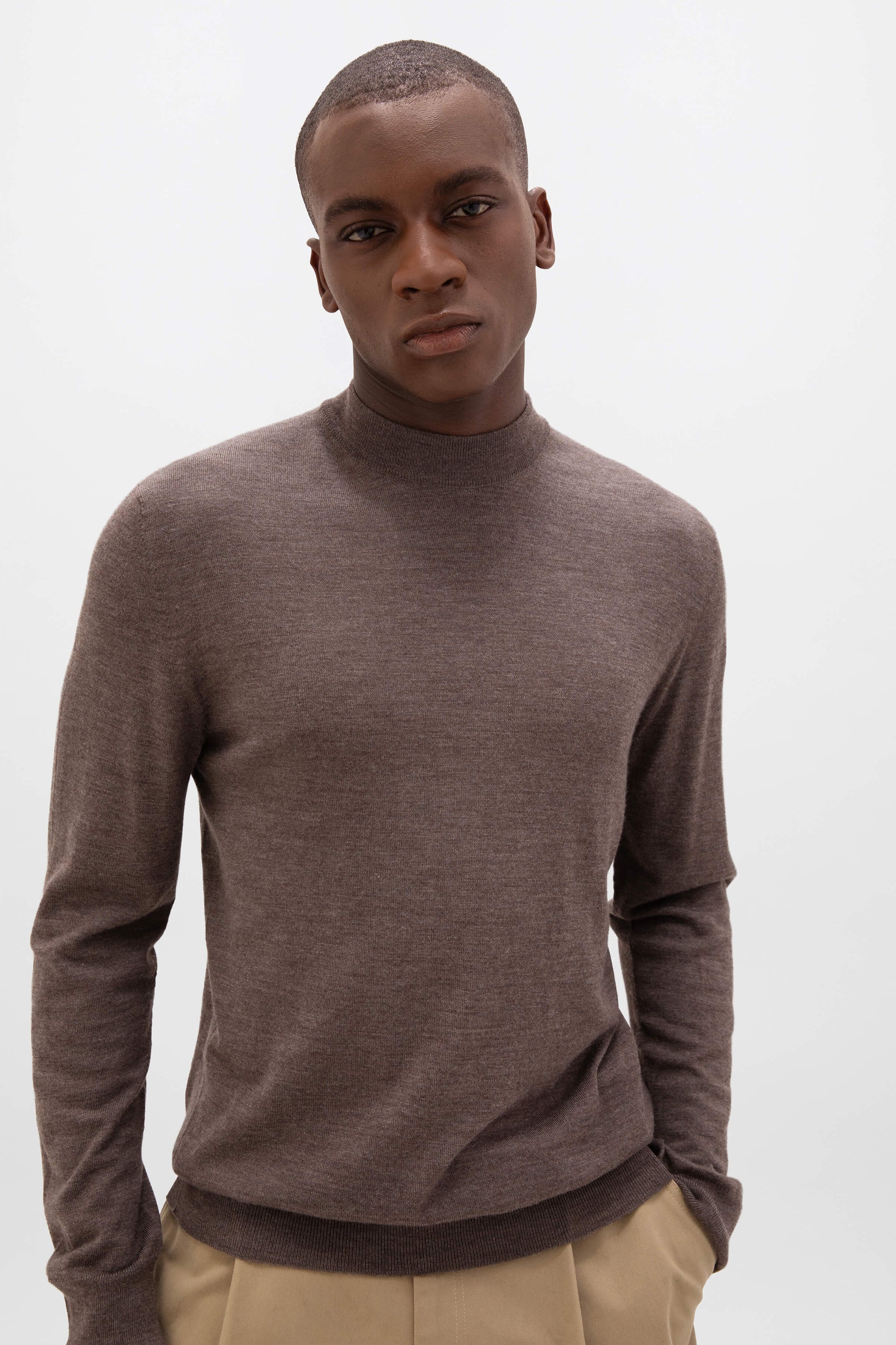 Crew Neck Merino Wool Mock Turtleneck Mens Buy Black Mock Neck