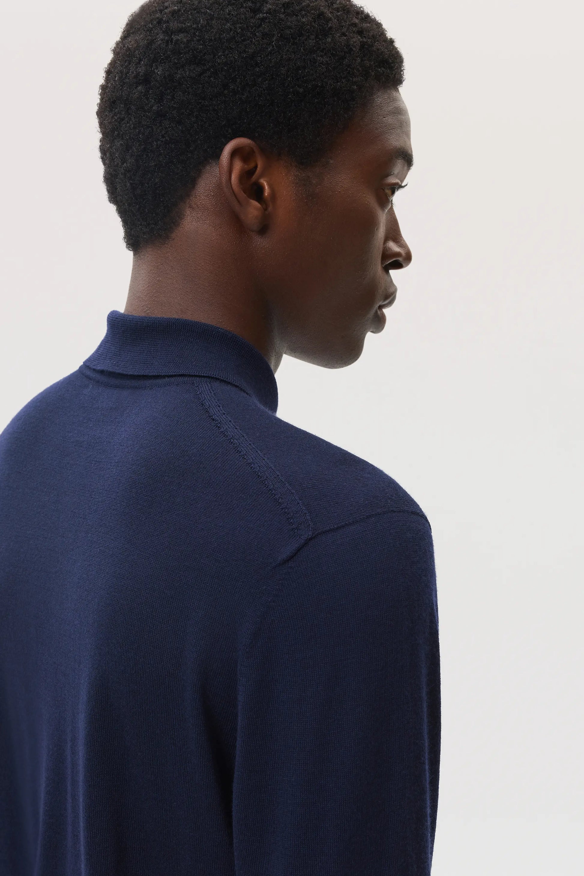 メリノ ロングスリーブ ダークネイビー ポロシャツ|メンズ ニット メリノ ロングスリーブ ダークネイビー ポロシャツ|メンズ ニット
