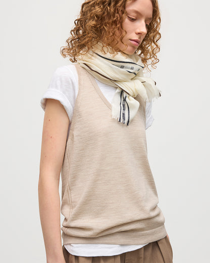 JOHNSTONS OF ELGIN WOMENS GREER VEST NATURAL 100% MERINO WOOL KDI00785SB0695