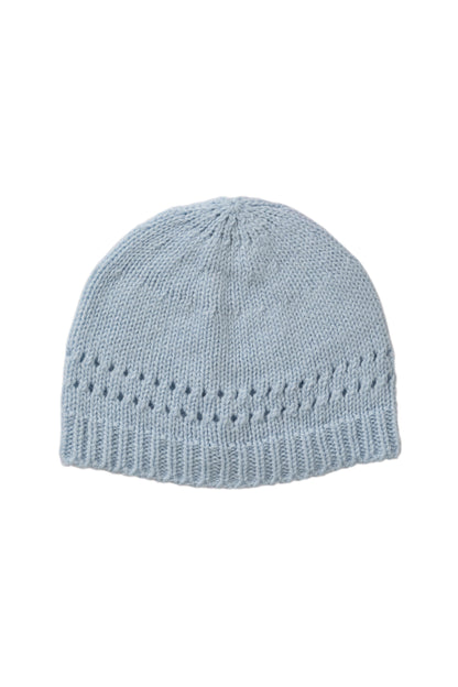 Johnstons of Elgin Baby Handknits Powder Blue Hand Knitted Cashmere Baby Beanie 79011Sd0167ONE