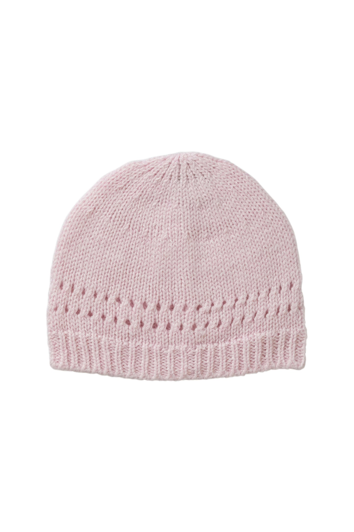 Johnstons of Elgin Baby Handknits Blush Hand Knitted Cashmere Baby Beanie 79011Se0208ONE