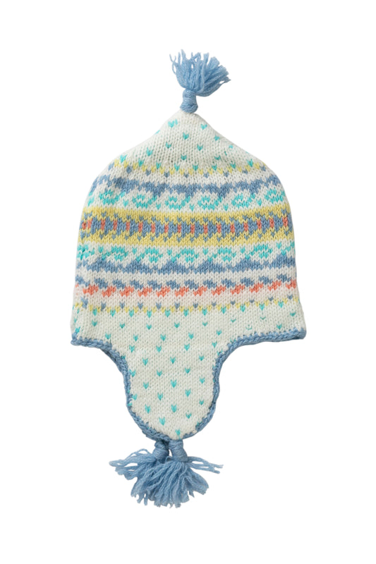 Johnstons of Elgin Baby Handknits Skyline Hand Knitted Cashmere Fairisle Baby Hat JA000133SD0309