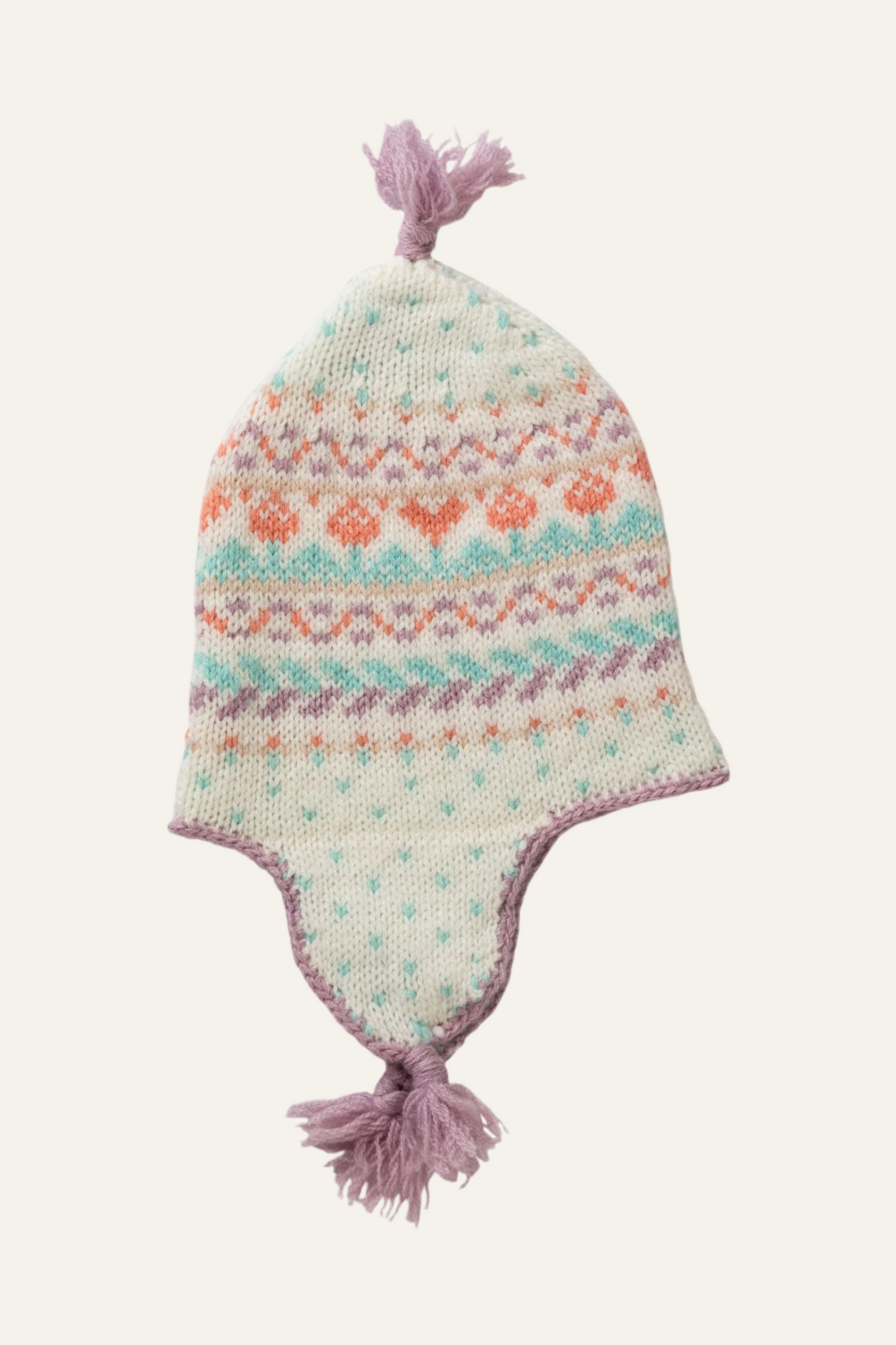 Johnstons of Elgin Baby Handknits Guimauve Hand Knitted Cashmere Fairisle Baby Hat JA000133SE4845