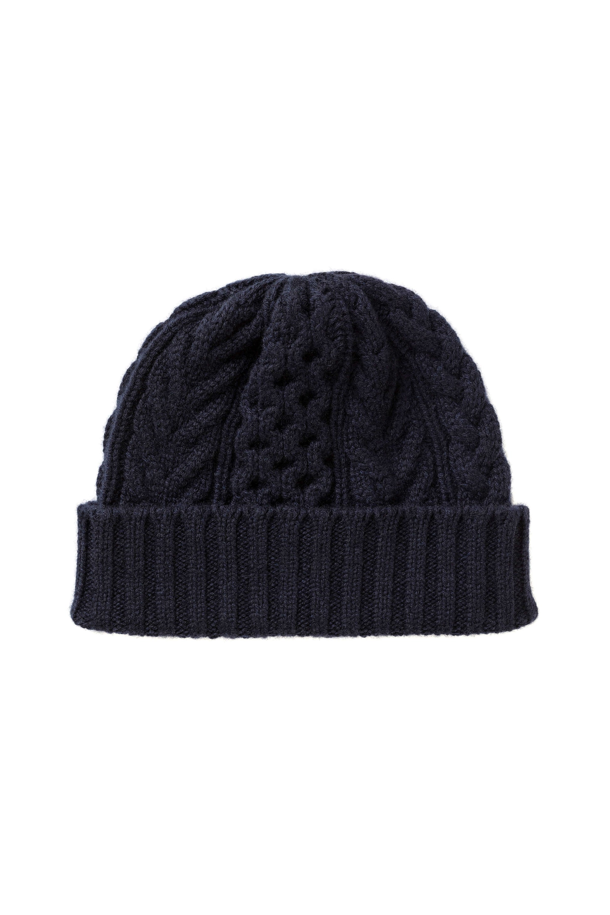 Johnstons of Elgin AW24 Children's Knitted Accessory Dark Navy Children's Aran Cashmere Beanie HAC03436SD7286