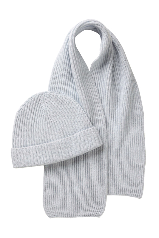 Johnstons of Elgin's Children's Beanie & Scarf Gift Set in Ice Blue CHILDGIFTSET1B