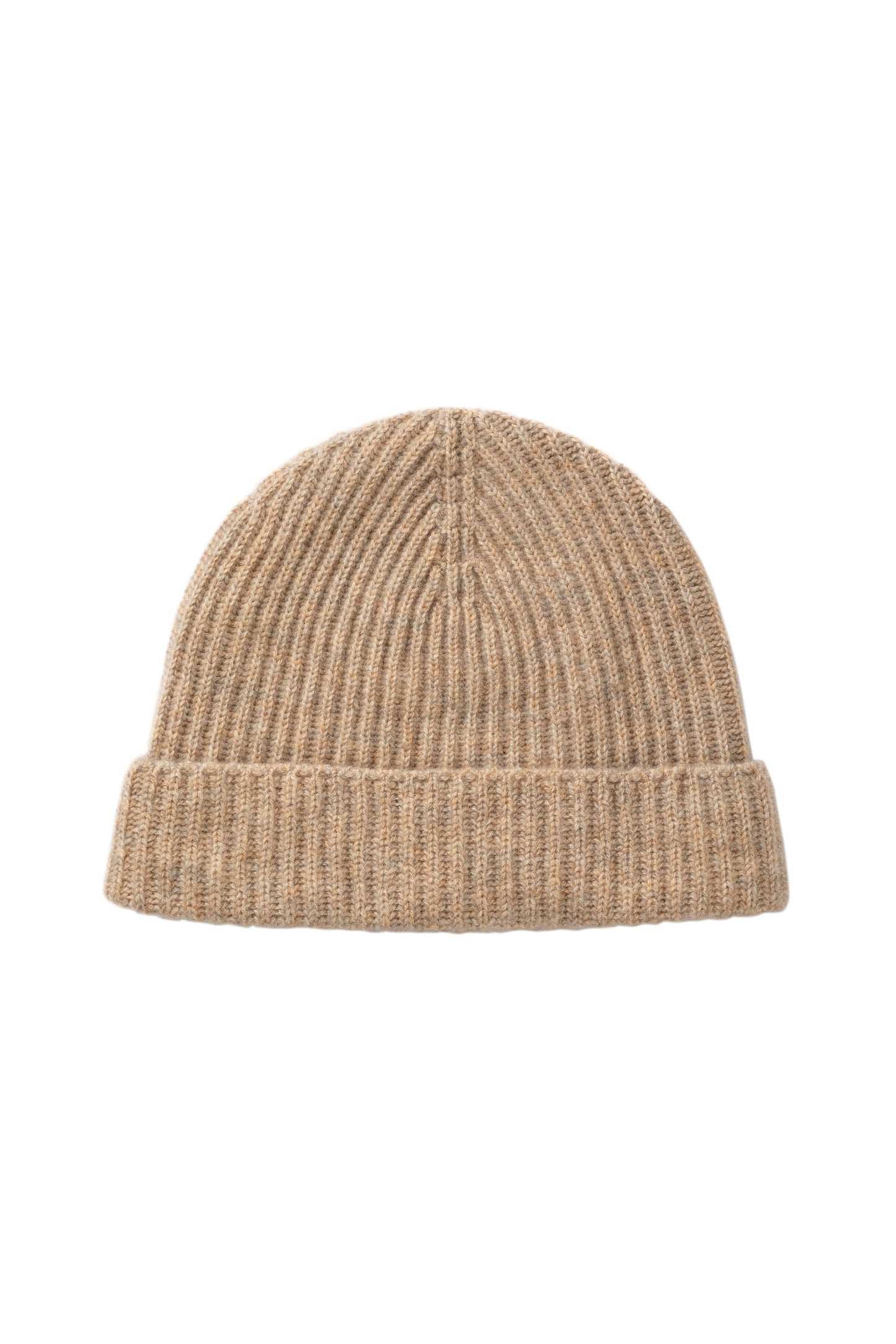 Johnstons of Elgin AW24 Children's Knitted Accessory Oatmeal Children's Ribbed Cashmere Beanie HAE03491HB0210