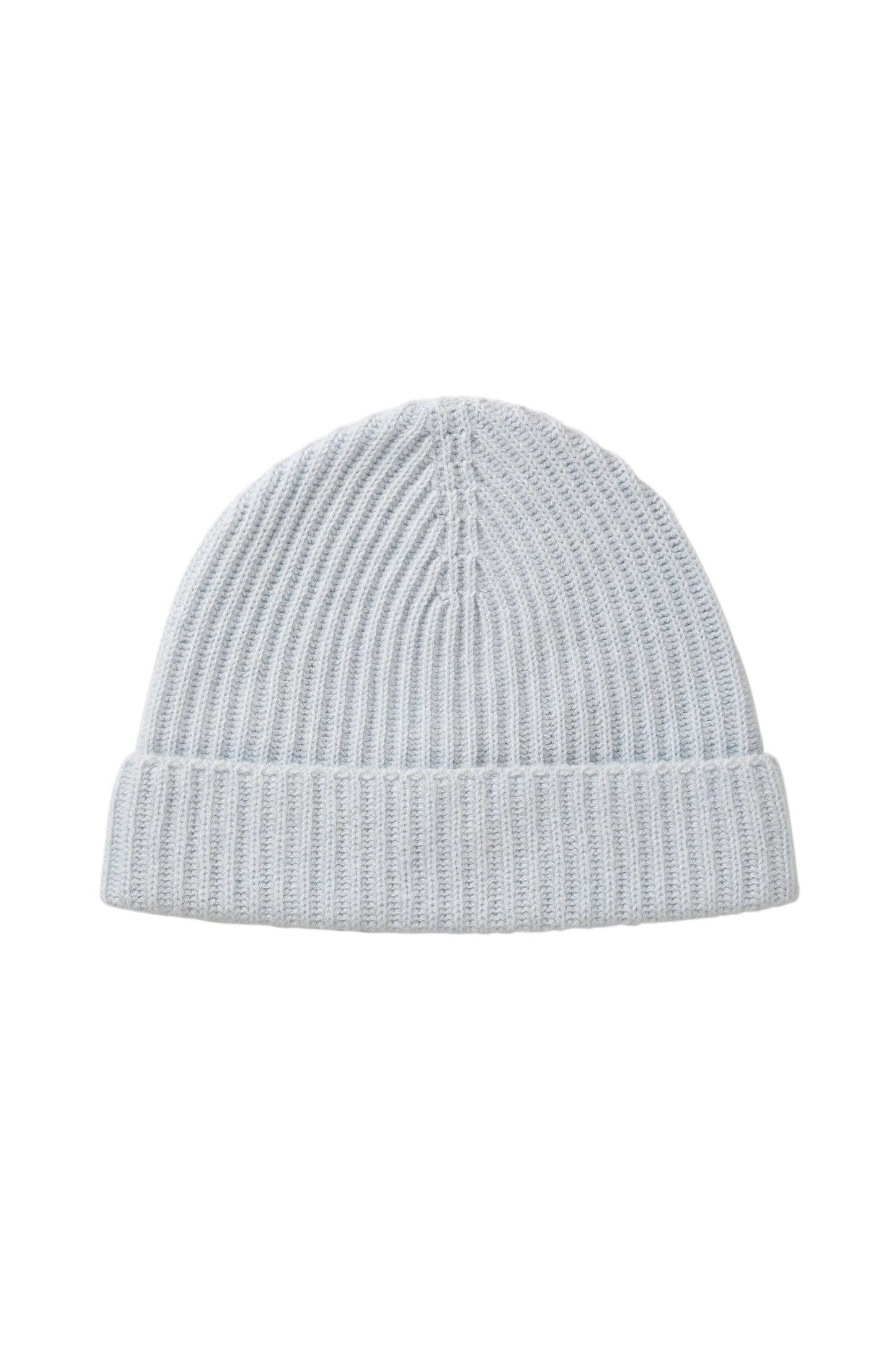 Johnstons of Elgin AW24 Children's Knitted Accessory Ice Blue Children's Ribbed Cashmere Beanie HAE03491SD01694