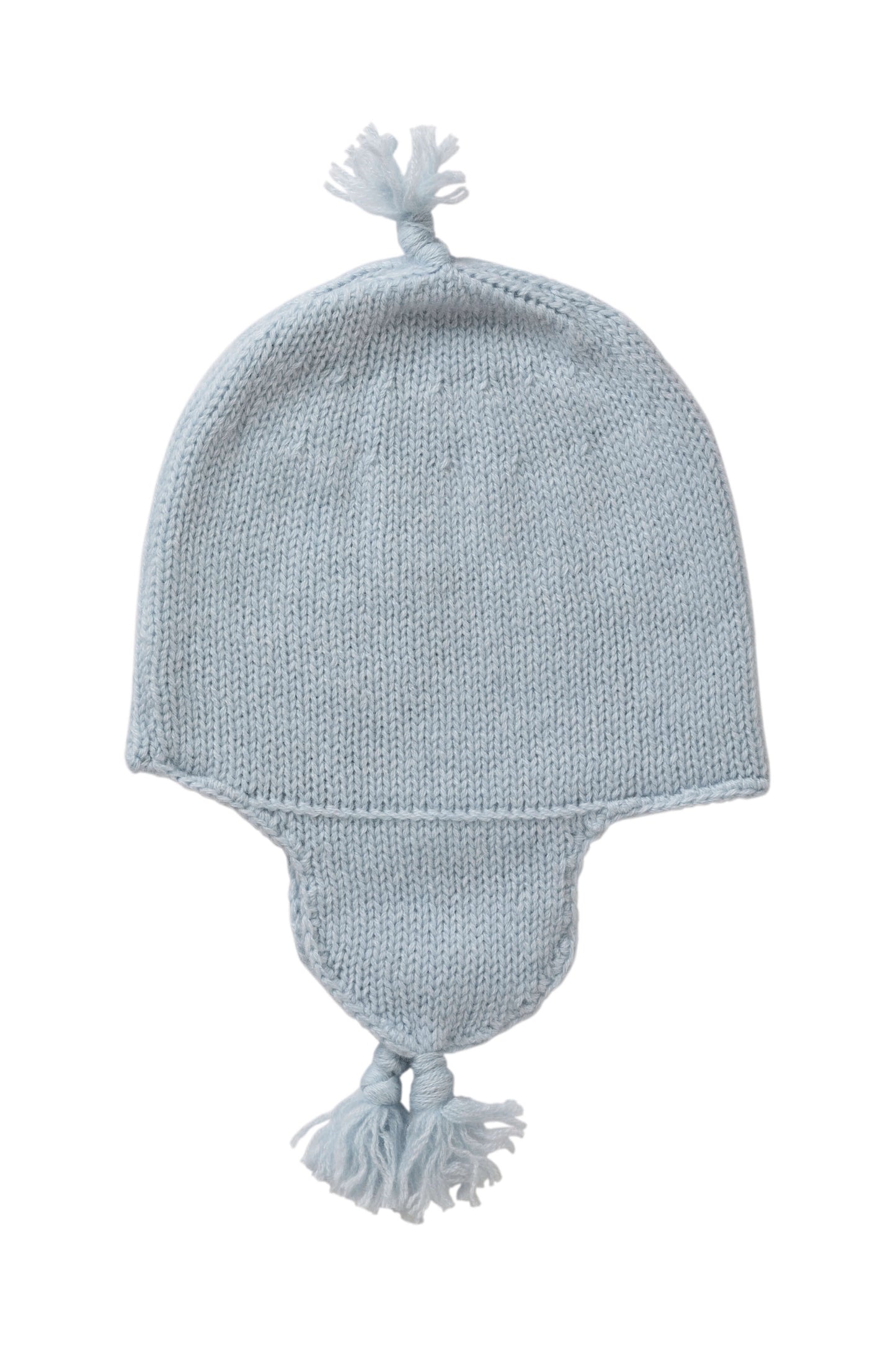 Johnstons of Elgin Baby Handknits Powder Blue Cashmere Baby Hat with Tassel 79010SD0167ONE