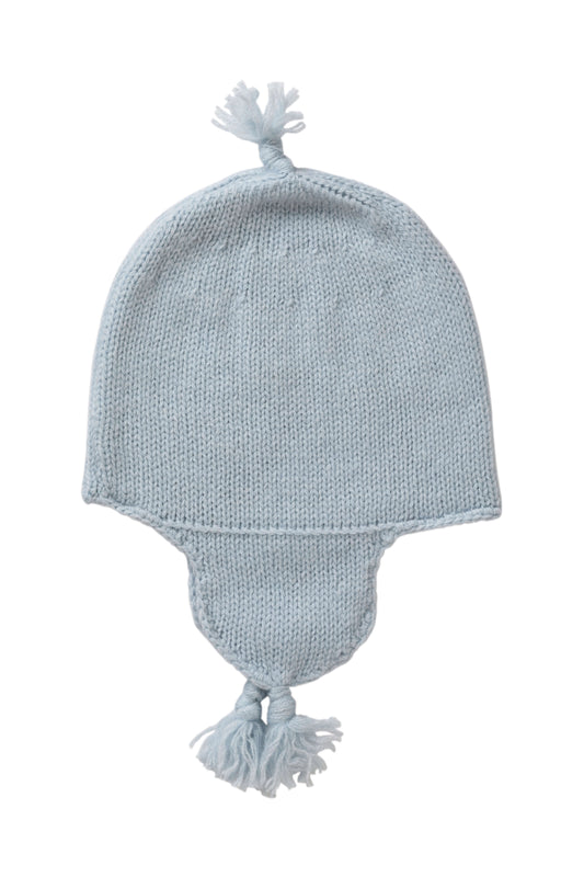 Johnstons of Elgin Baby Handknits Powder Blue Cashmere Baby Hat with Tassel JA000139SD0167ONE