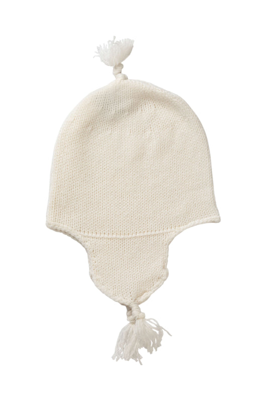 Johnstons of Elgin Baby Handknits Ecru Cashmere Baby Hat with Tassel Gift Set JA000139SA0132ONE