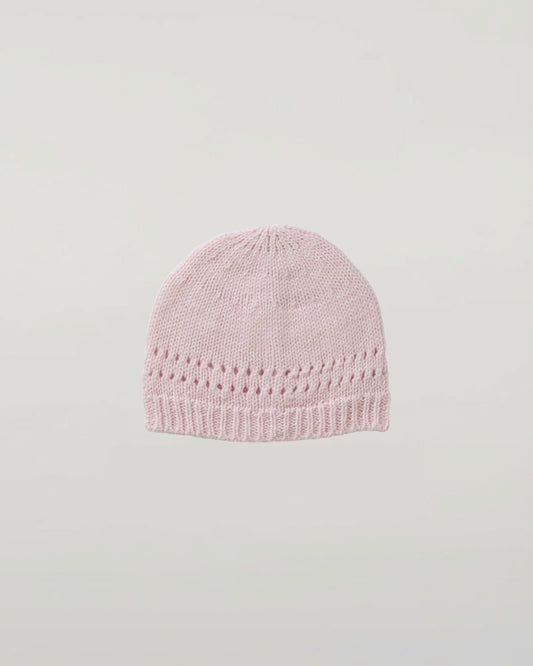 Johnstons of Elgin Baby Handknits Blush Hand Knitted Cashmere Baby Beanie JA000132SE0208ONE