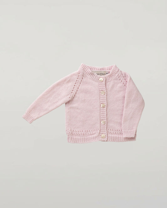 Johnstons of Elgin Baby Handknits Blush Hand Knit Cashmere Baby Cardigan JA000105SE0208