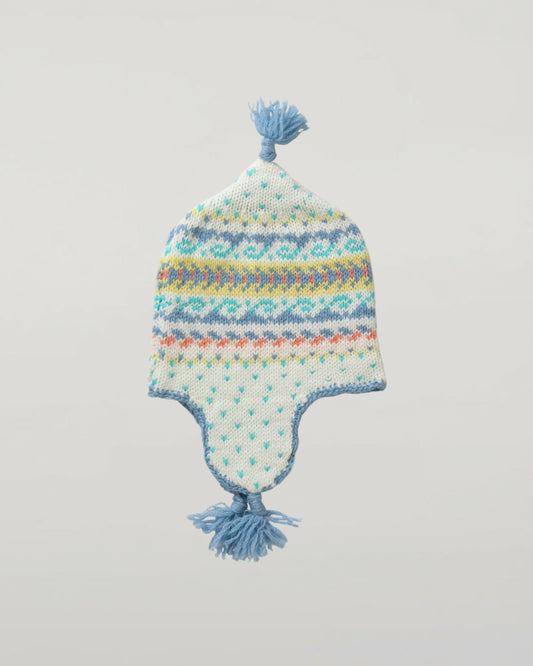 Johnstons of Elgin Baby Handknits Skyline Hand Knitted Cashmere Fairisle Baby Hat JA000133SD0309