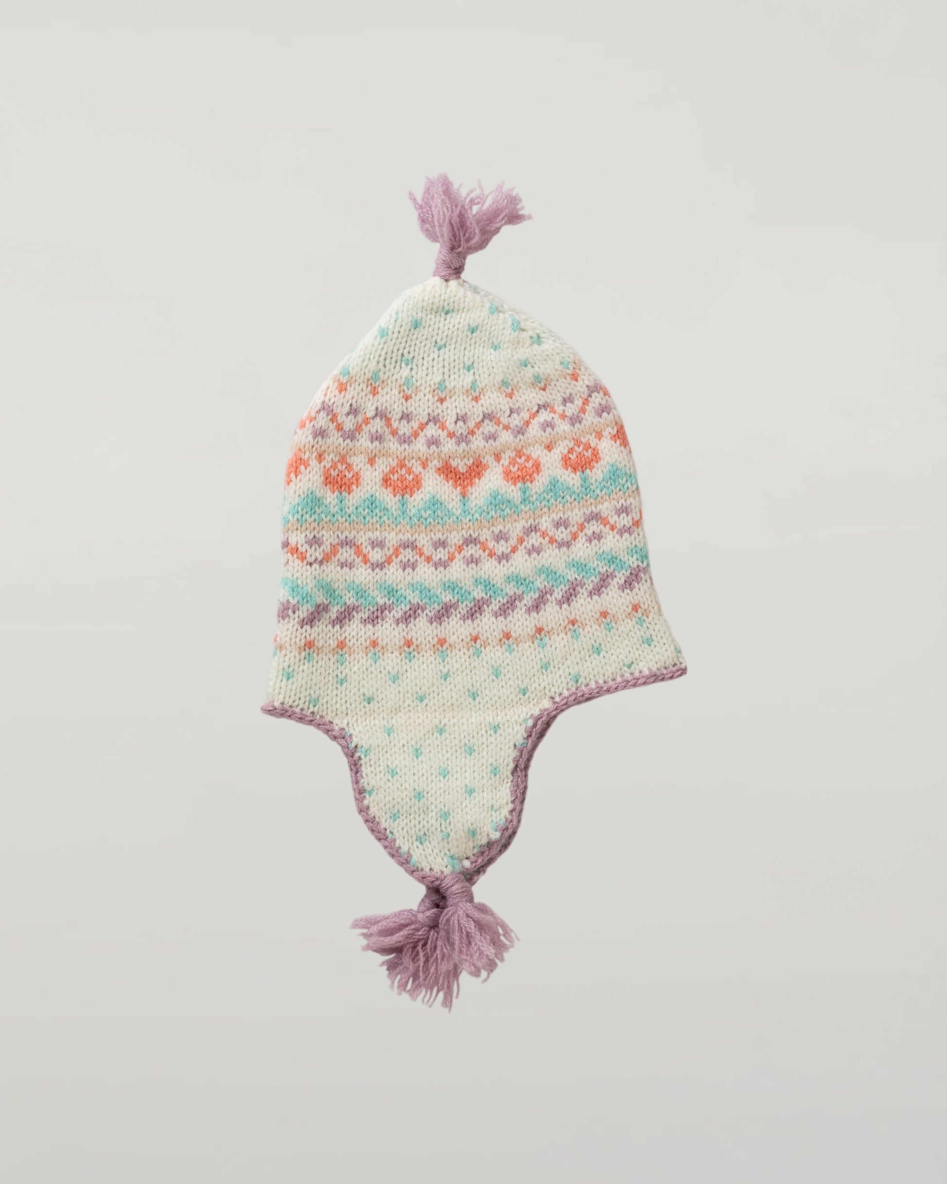 Johnstons of Elgin Baby Handknits Guimauve Hand Knitted Cashmere Fairisle Baby Hat JA000133SE4845