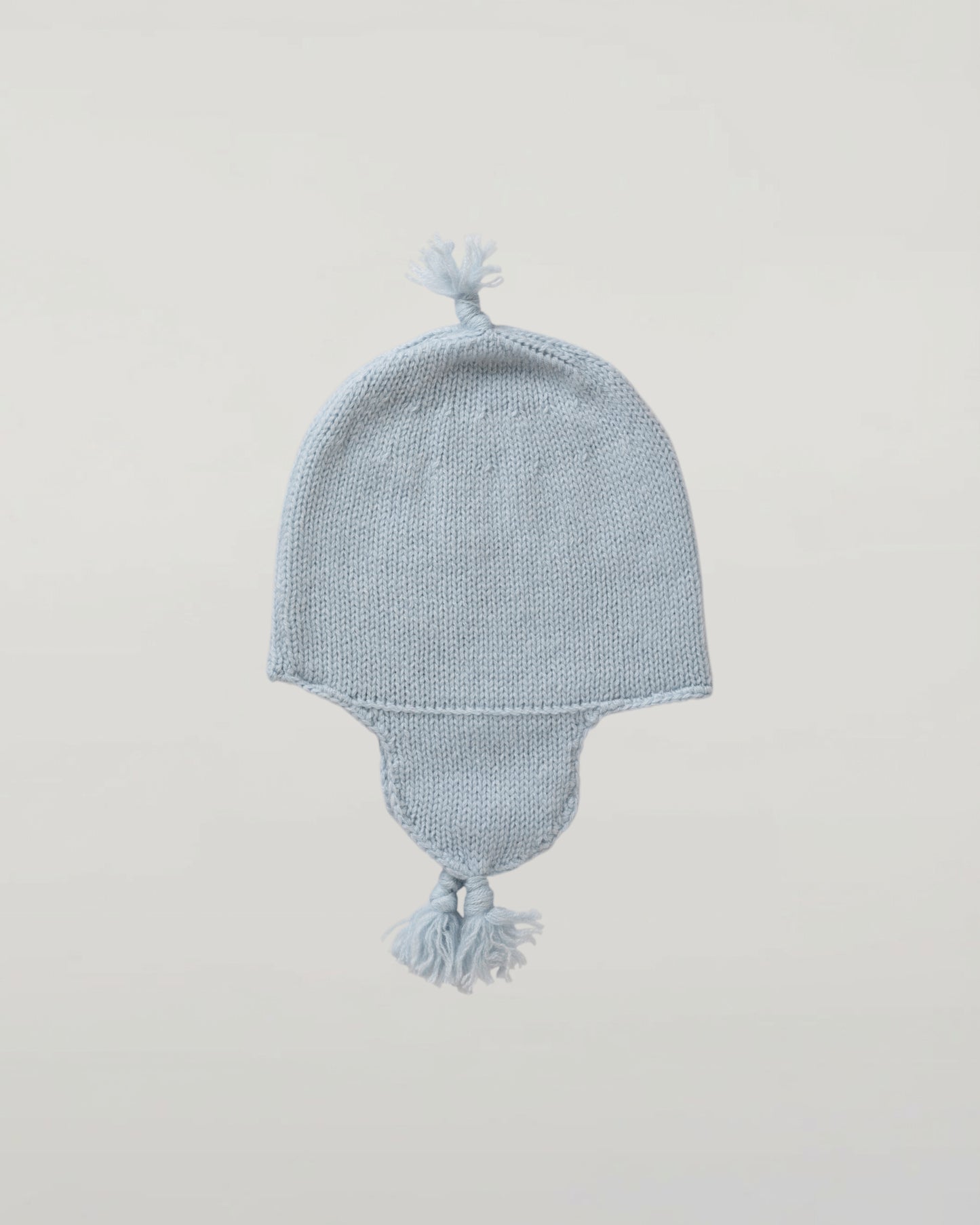 Johnstons of Elgin Baby Handknits Powder Blue Cashmere Baby Hat with Tassel JA000139SD0167ONE