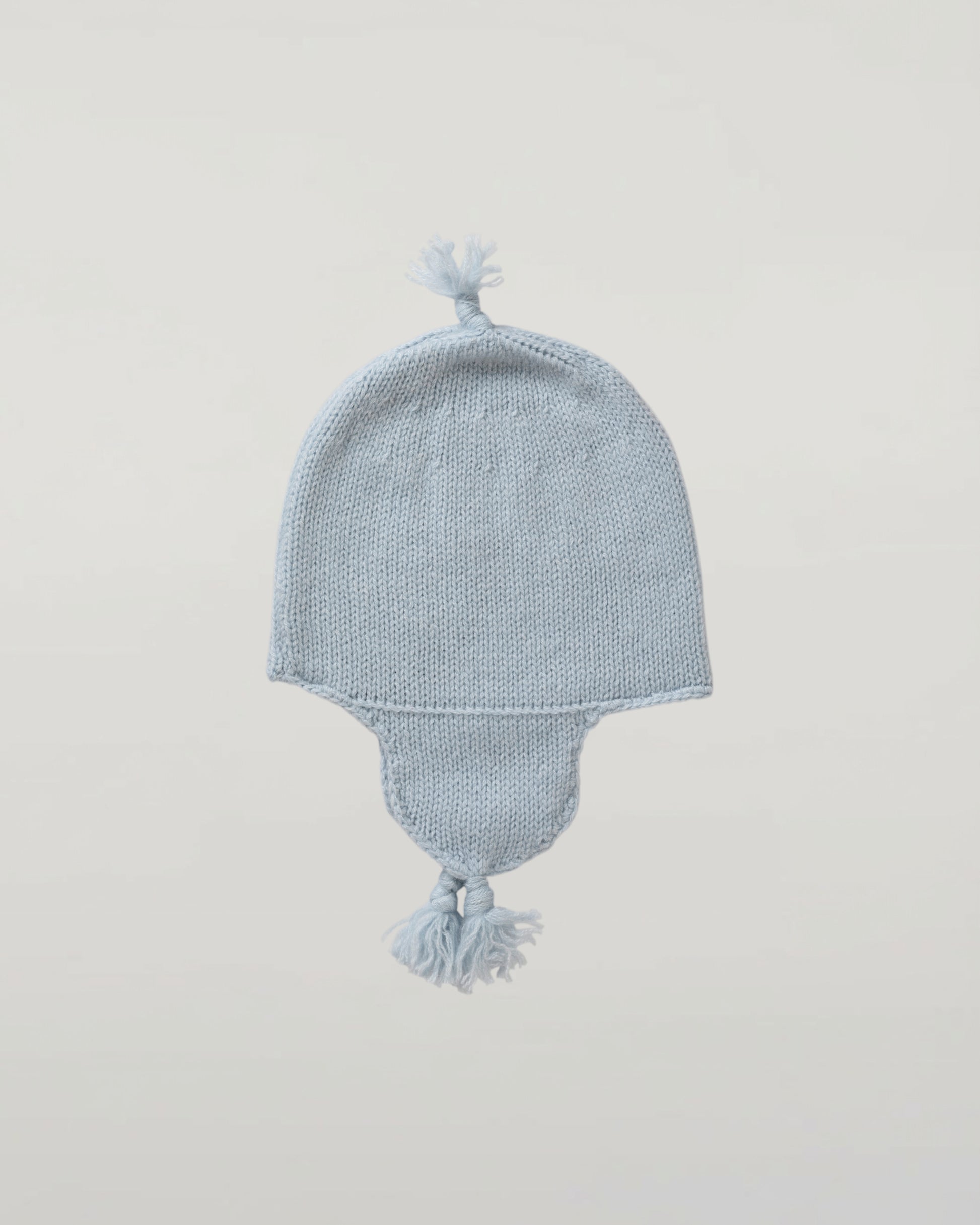 Johnstons of Elgin Baby Handknits Powder Blue Cashmere Baby Hat with Tassel JA000139SD0167ONE