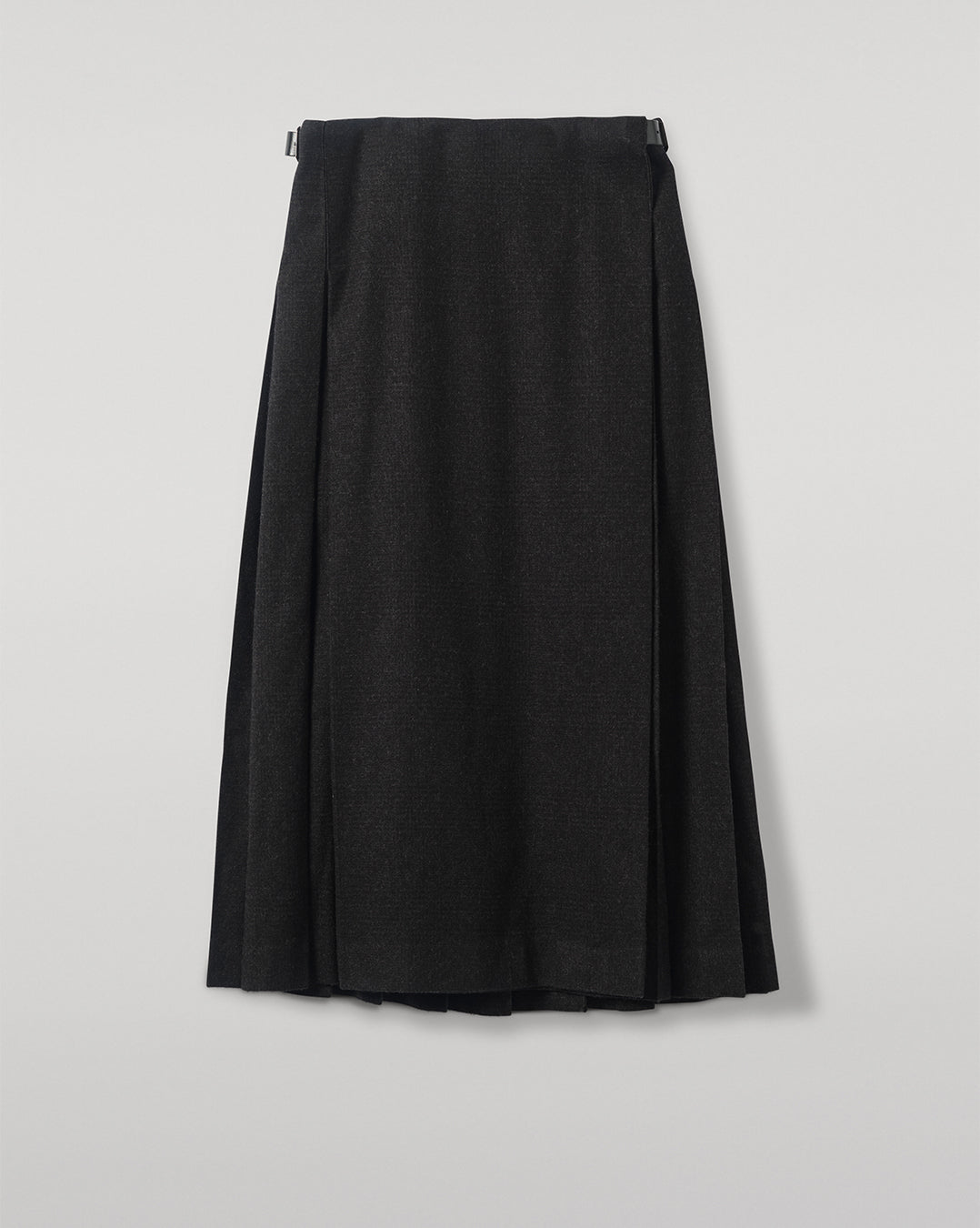 LE KILT X JOHNSTONS OF ELGIN LONG CHARCOAL KILT IN WOOL AND CASHMERE TB000844RU7750