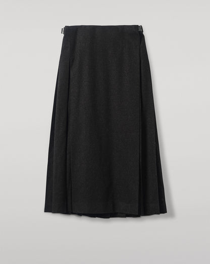 LE KILT X JOHNSTONS OF ELGIN LONG CHARCOAL KILT IN WOOL AND CASHMERE TB000844RU7750