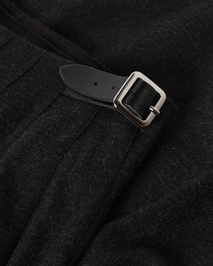 LE KILT X JOHNSTONS OF ELGIN LONG CHARCOAL KILT IN WOOL AND CASHMERE TB000844RU7750