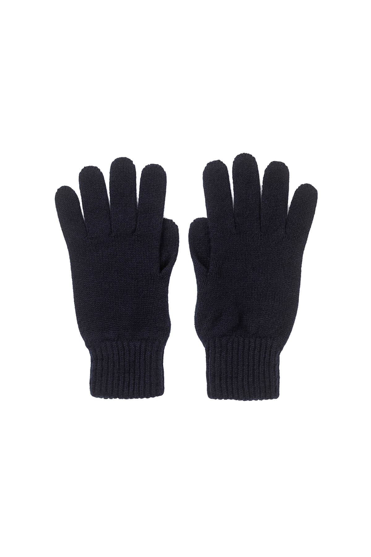 Johnstons of Elgin Men's Cashmere Accessories Gift Set Navy Gloves on a white background 365GIFTSET6A