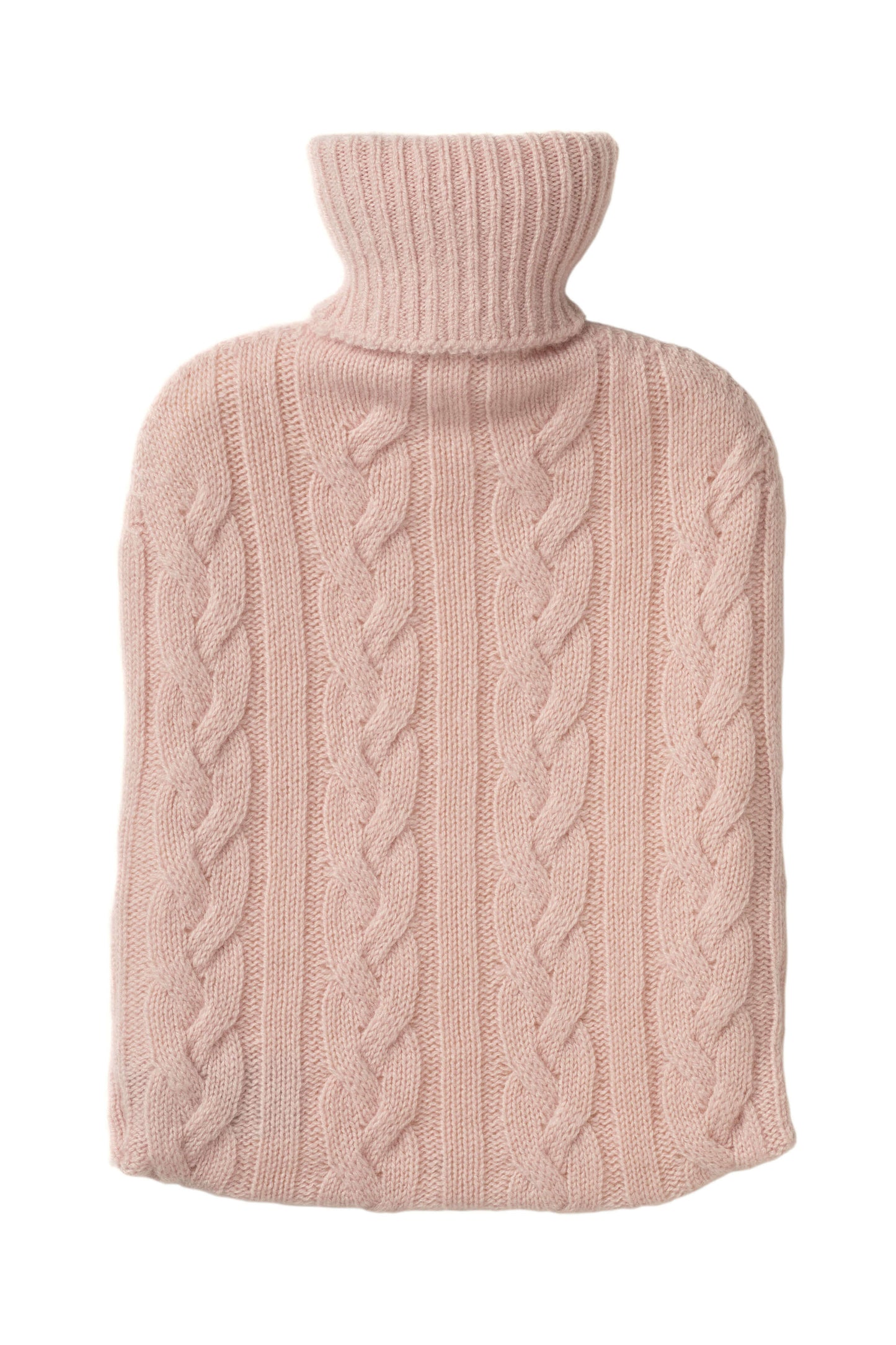 Johnstons of Elgin Cashmere Cable Hot Water Bottle Cover in Blush Pink  PA000008SE0566