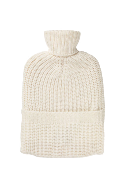 Johnstons of Elgin Cashmere Accessories Luna White Ribbed Cashmere Hot Water Bottle PA000062SA1911