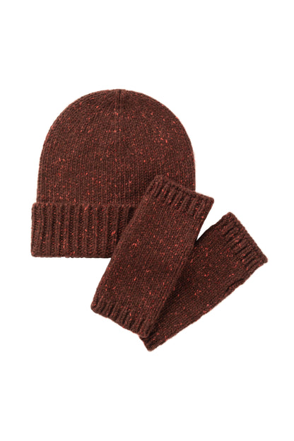 Johnstons of Elgin AW24 Knitted Accessory Russet Donegal Cashmere Wrist Warmers HAC03255HE7030ONE