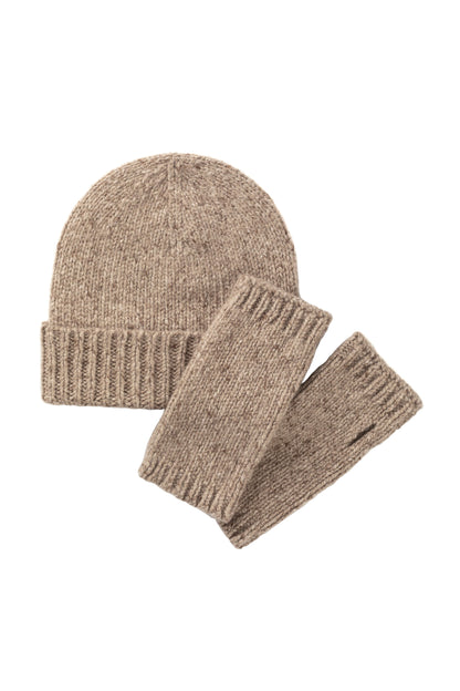 Johnstons of Elgin AW24 Knitted Accessory Ash Donegal Cashmere Beanie HAC03247HB4352ONE