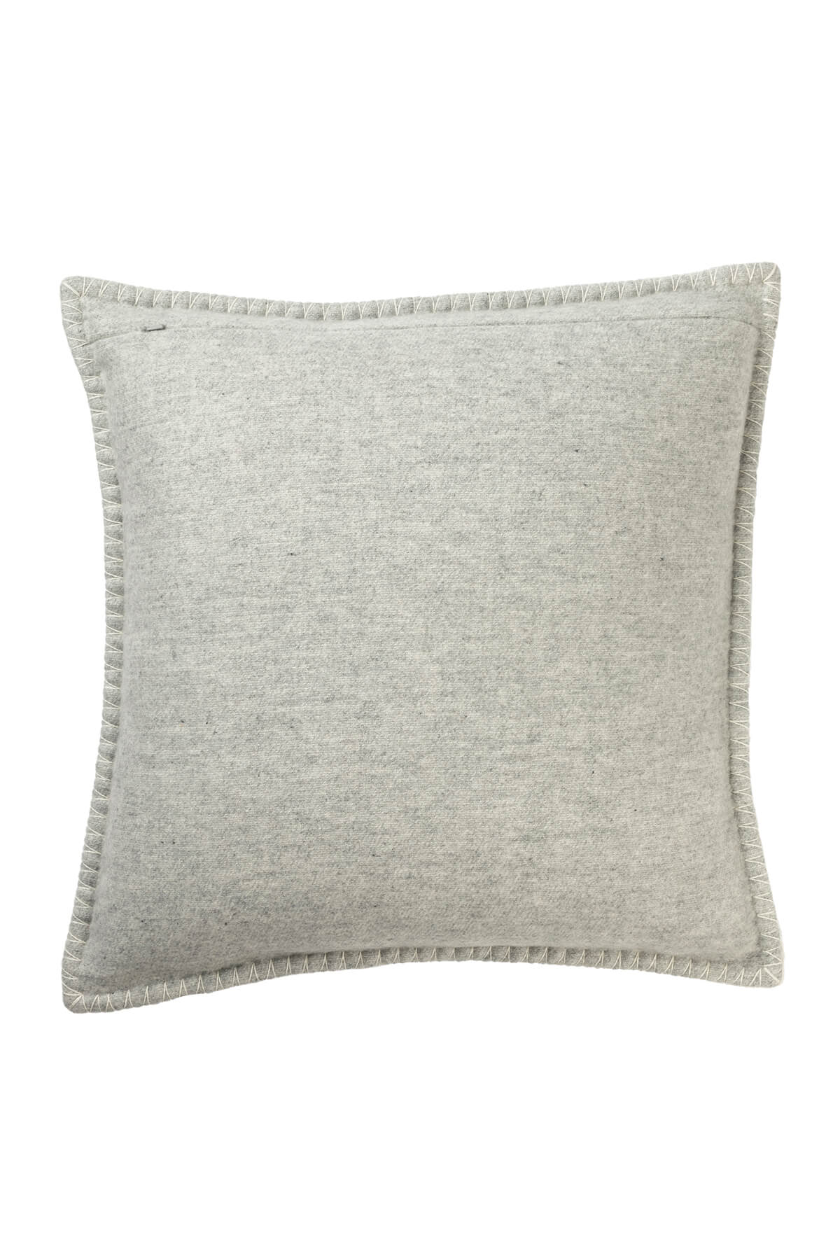 Johnstons of Elgin’s Silver & White Herringbone Jacquard Cushion on white background PB000059RU6976ONE