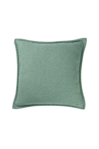 Johnstons of Elgin's Blanket Stitched Basketweave Cushion in Moss Green PB000059RU7449ONE