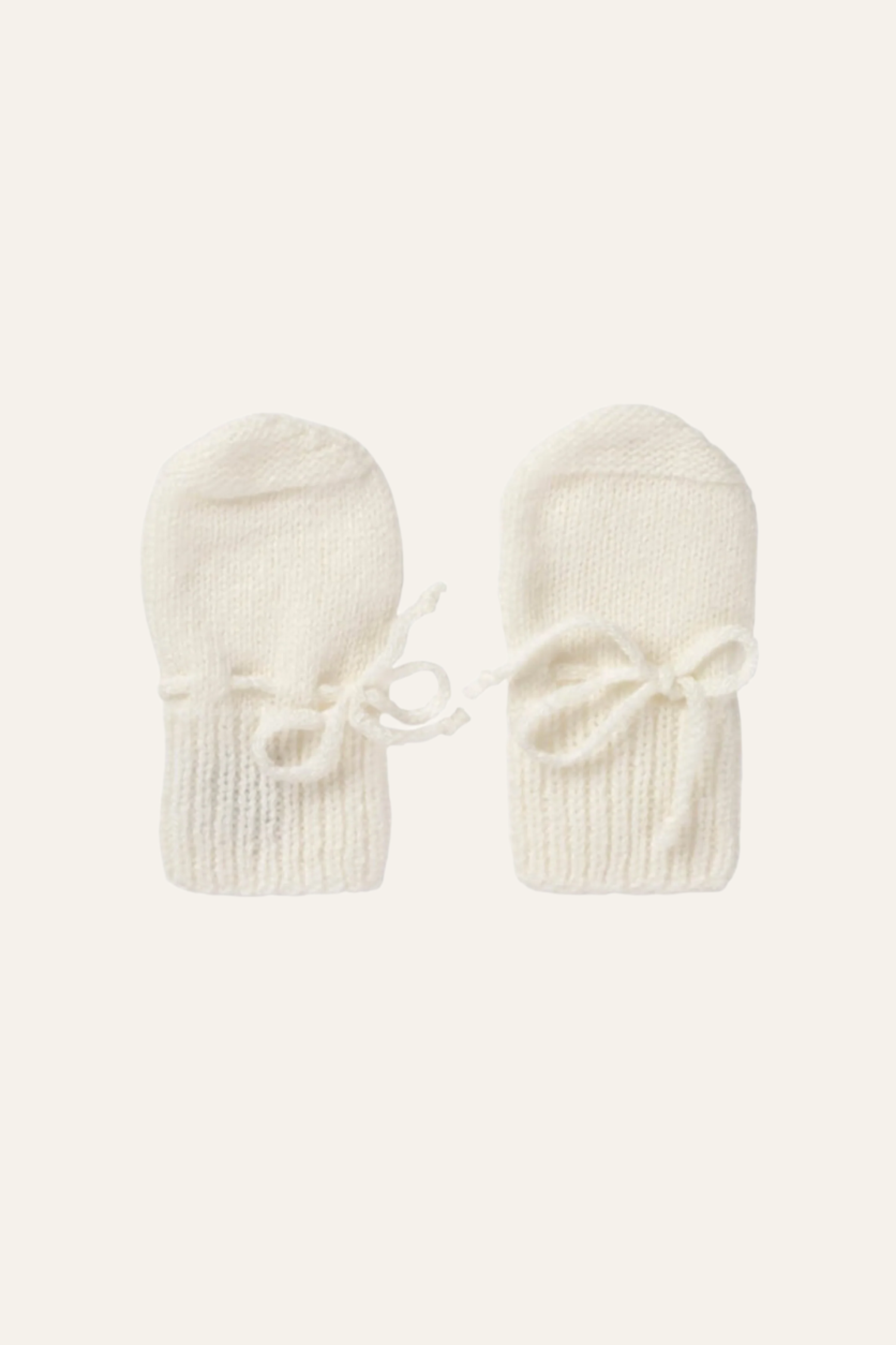 White Hand Knitted Cashmere Baby Mittens