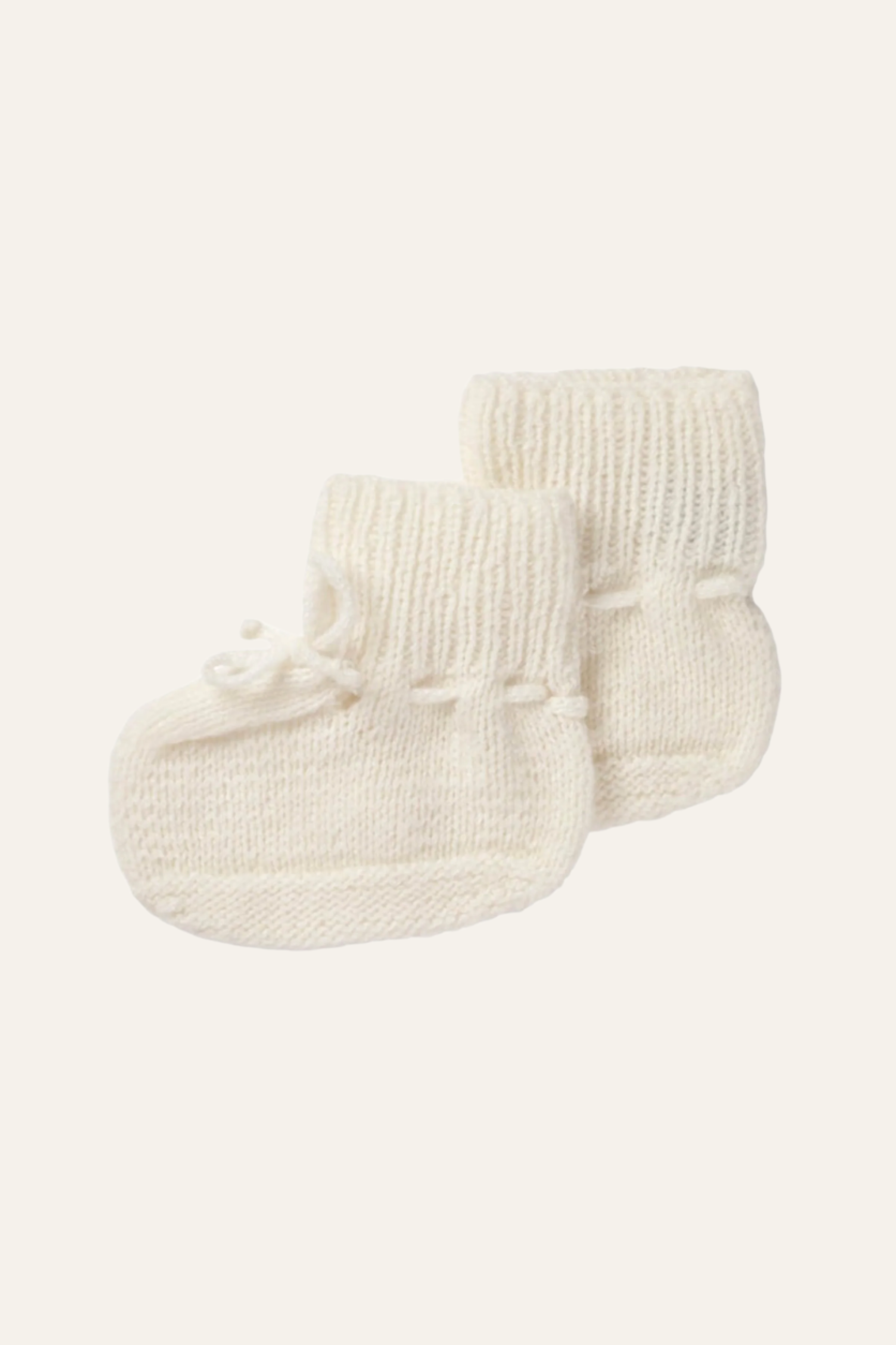 White Hand Knitted Cashmere Baby Booties