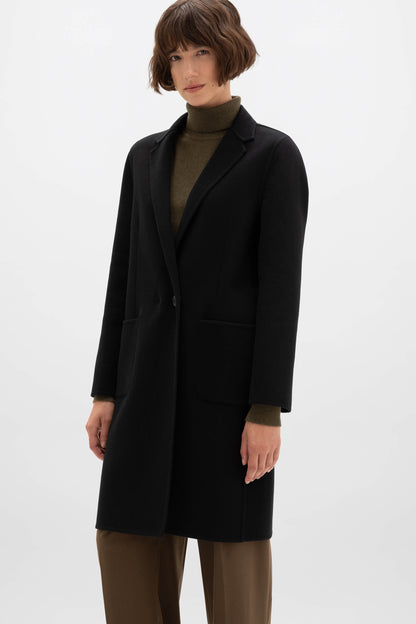 Johnstons of Elgin AW24 Women's Tailoring Black Classic Cashmere Coat TA000520RU6432