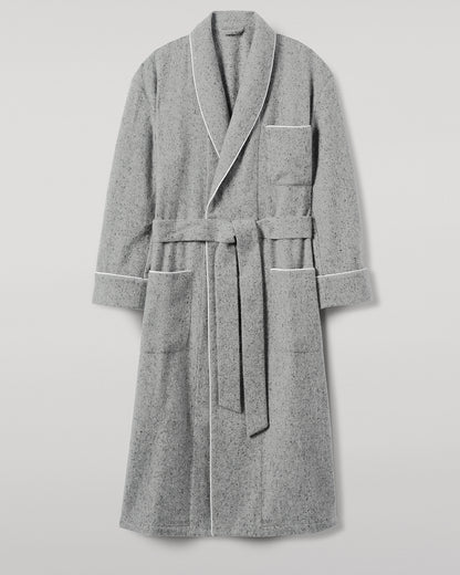 Johnstons of Elgin AW25 Men's Tailoring Light Grey Donegal Donegal Cashmere Dressing Gown TA000528RU7400