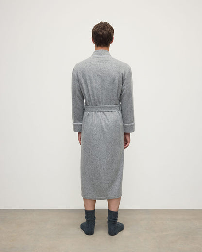 Johnstons of Elgin AW25 Men's Tailoring Light Grey Donegal Donegal Cashmere Dressing Gown TA000528RU7400