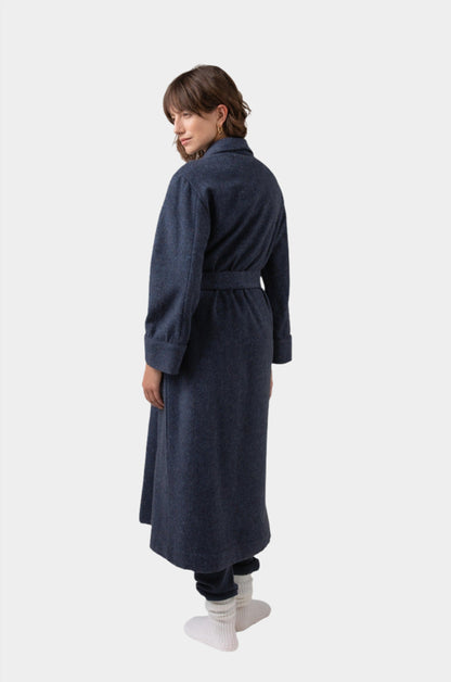 Johnstons of Elgin Women's Loungewear Navy Donegal Donegal Cashmere Dressing Gown TA000529RU7383