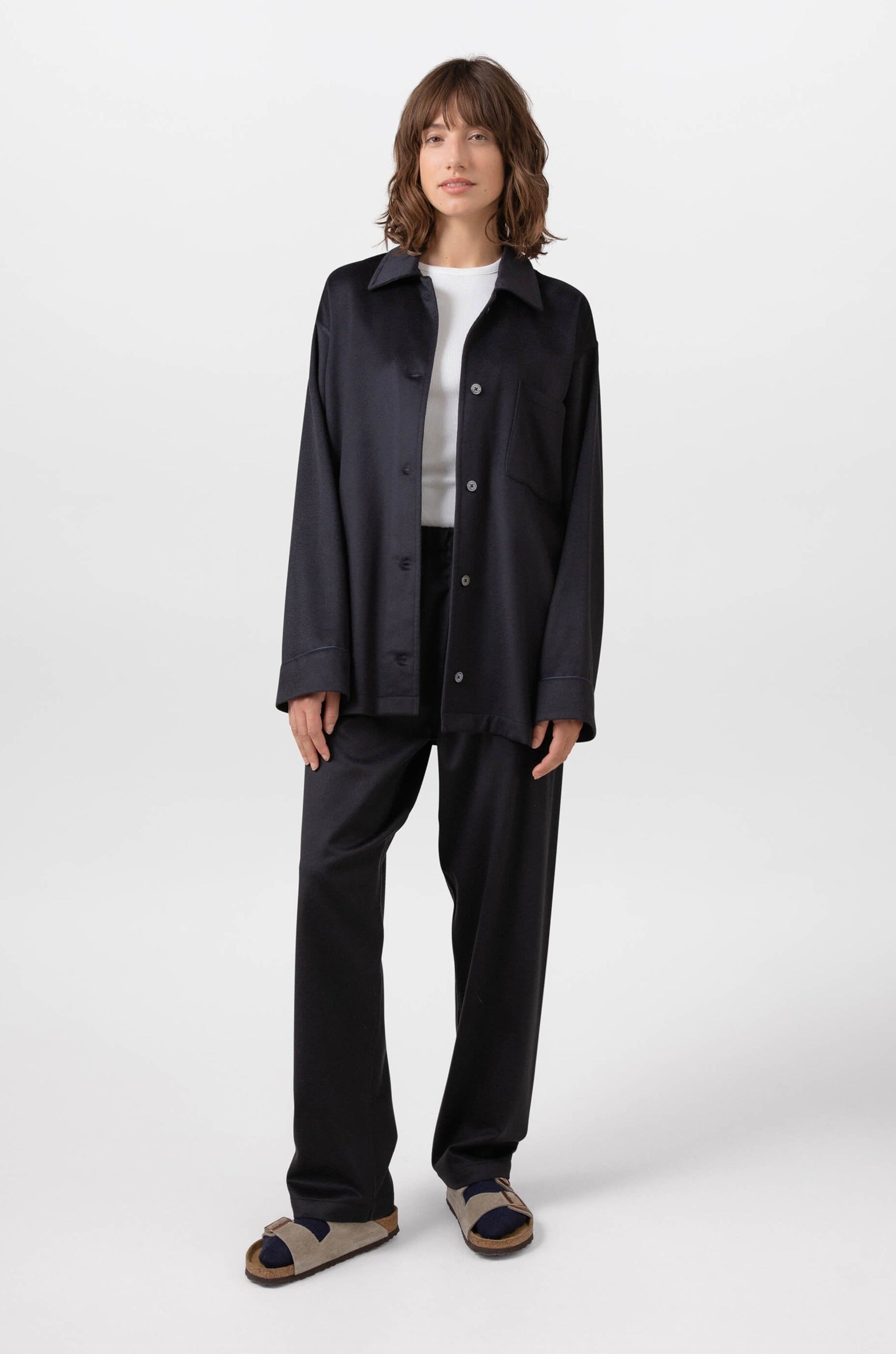 Women's Navy Cashmere Pyjama Lounge Set