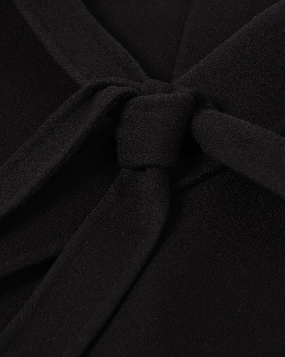 Johnstons of Elgin Women's Tailoring Black Black Cashmere Wrap Coat Front View TA000621RU6432