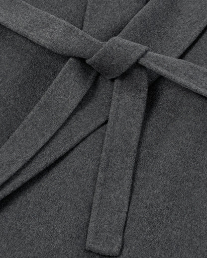 Johnstons of Elgin AW25 Women's Tailoring Mid Grey Cashmere Wrap Coat TA000621RU7292