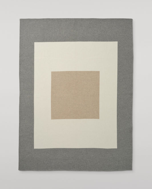 Johnstons of Elgin 100% Cashmere Art Geometric Blanket in Contemporary Neutral, Grey & Beige TA000683RU7763ONE