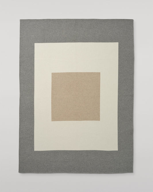 Johnstons of Elgin 100% Cashmere Art Geometric Blanket in Contemporary Neutral, Grey & Beige TA000683RU7763ONE